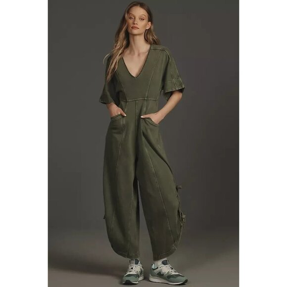 NWT Size L - Daily Practice 100% Cotton Horizon Wide-Leg  Jumpsuit (NWT US$ 138) - Picture 1 of 16